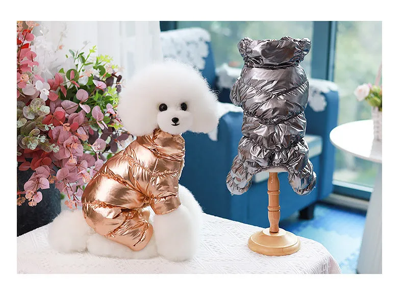 Waterproof Faux Leather Pet Jumpsuit Hoodie