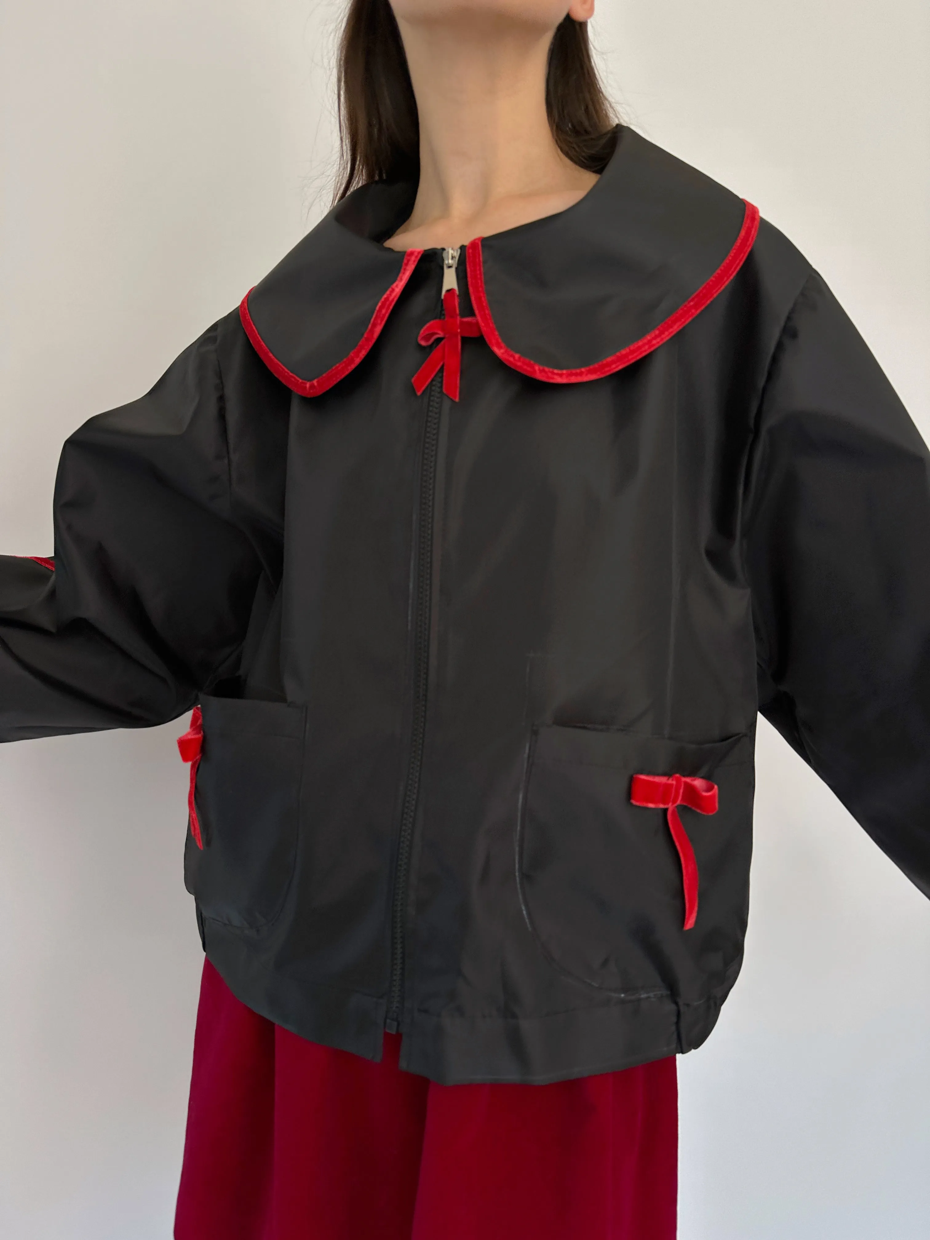 Waterproof red bow jacket