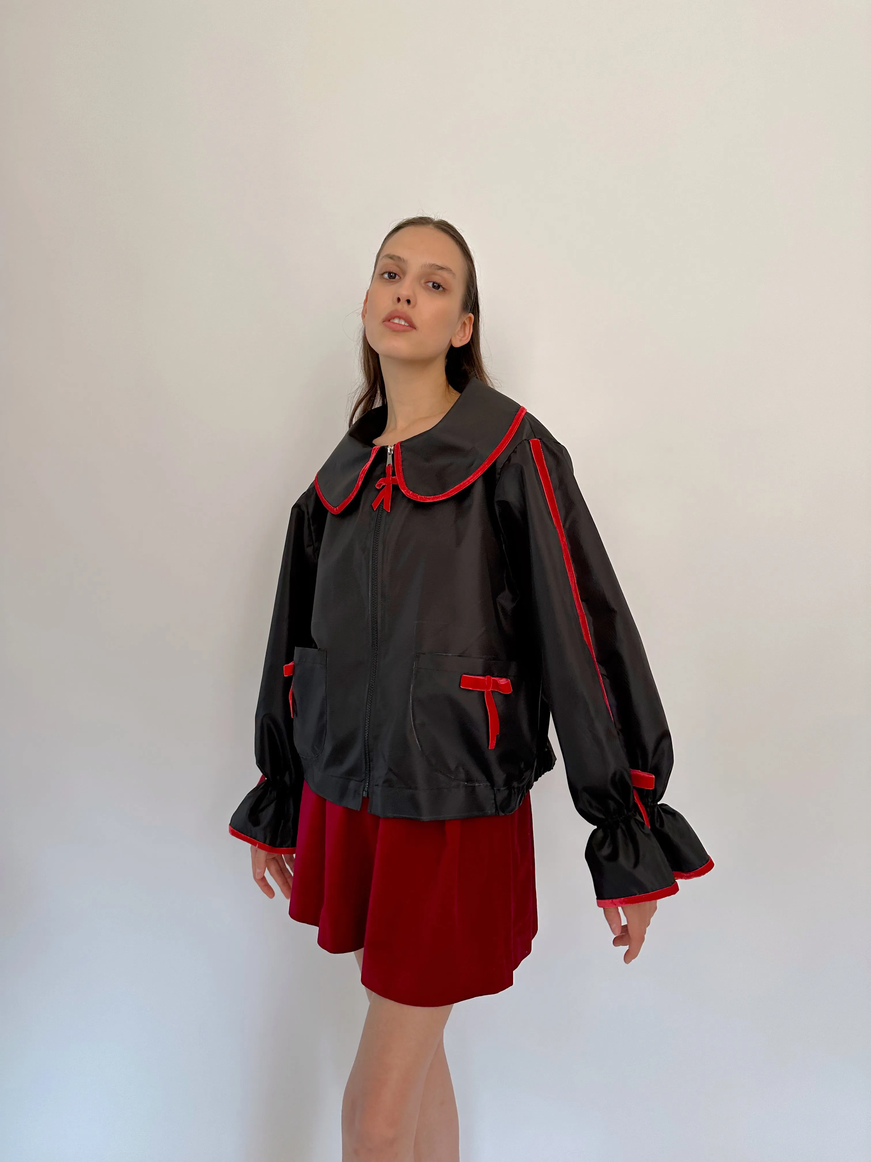 Waterproof red bow jacket