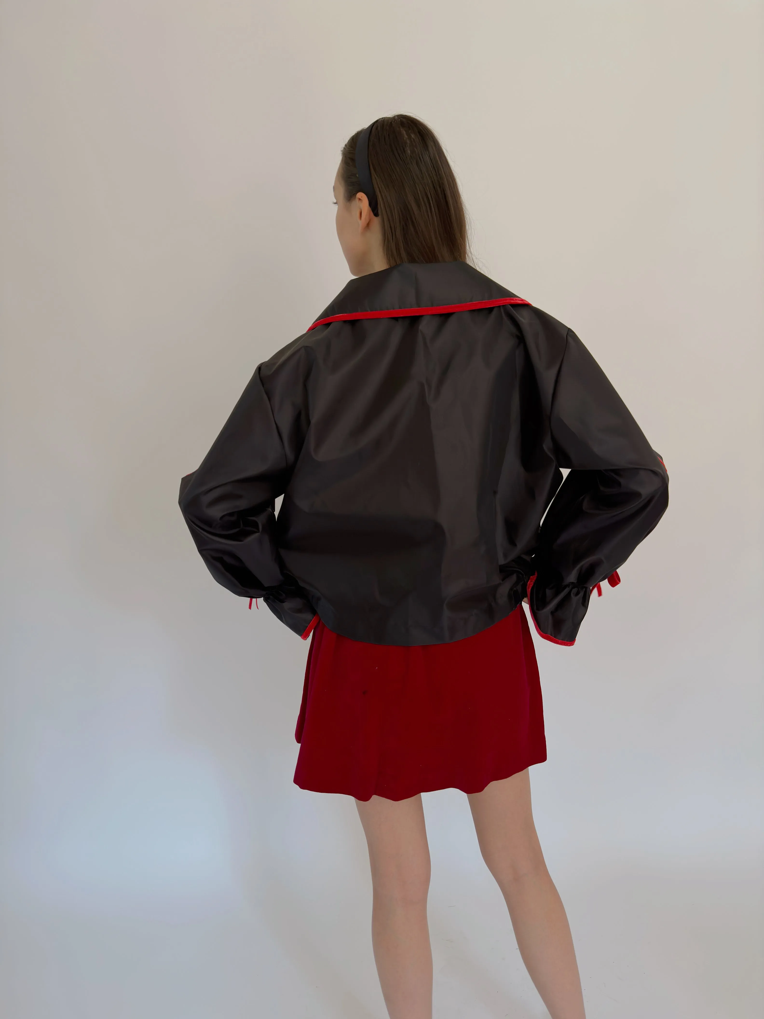 Waterproof red bow jacket