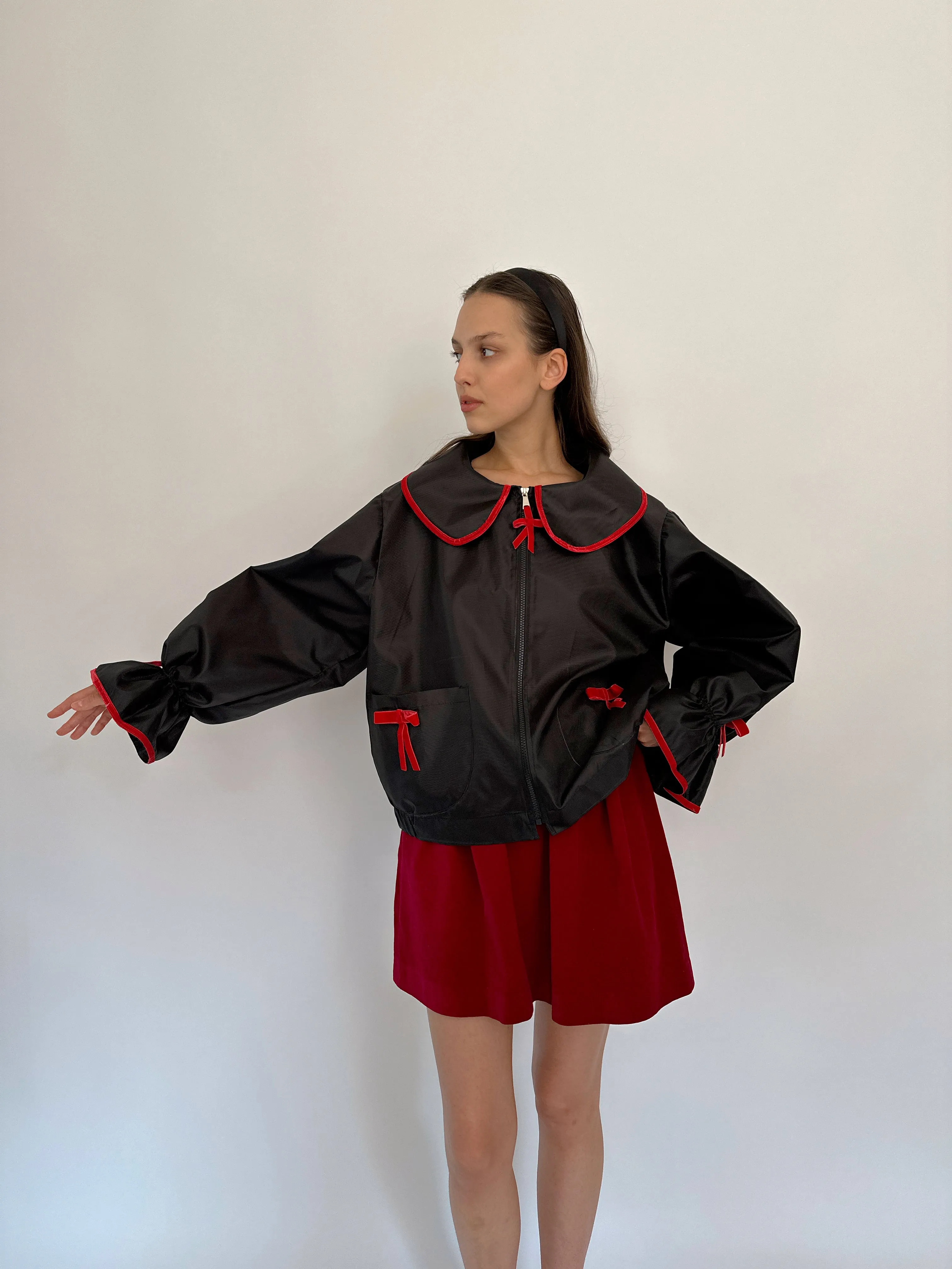 Waterproof red bow jacket