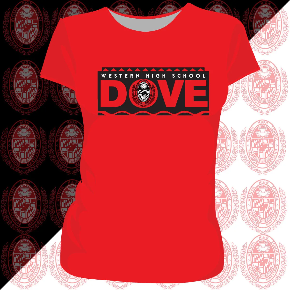 WESTERN HS | WHS 90S STUDENT RED Ladies tees