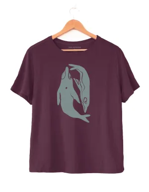 WHALES - Women's Boxy Tee in Butter Soft Cotton/Modal