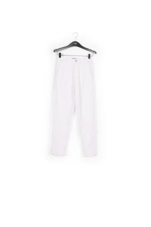 White loose-fit denim pants