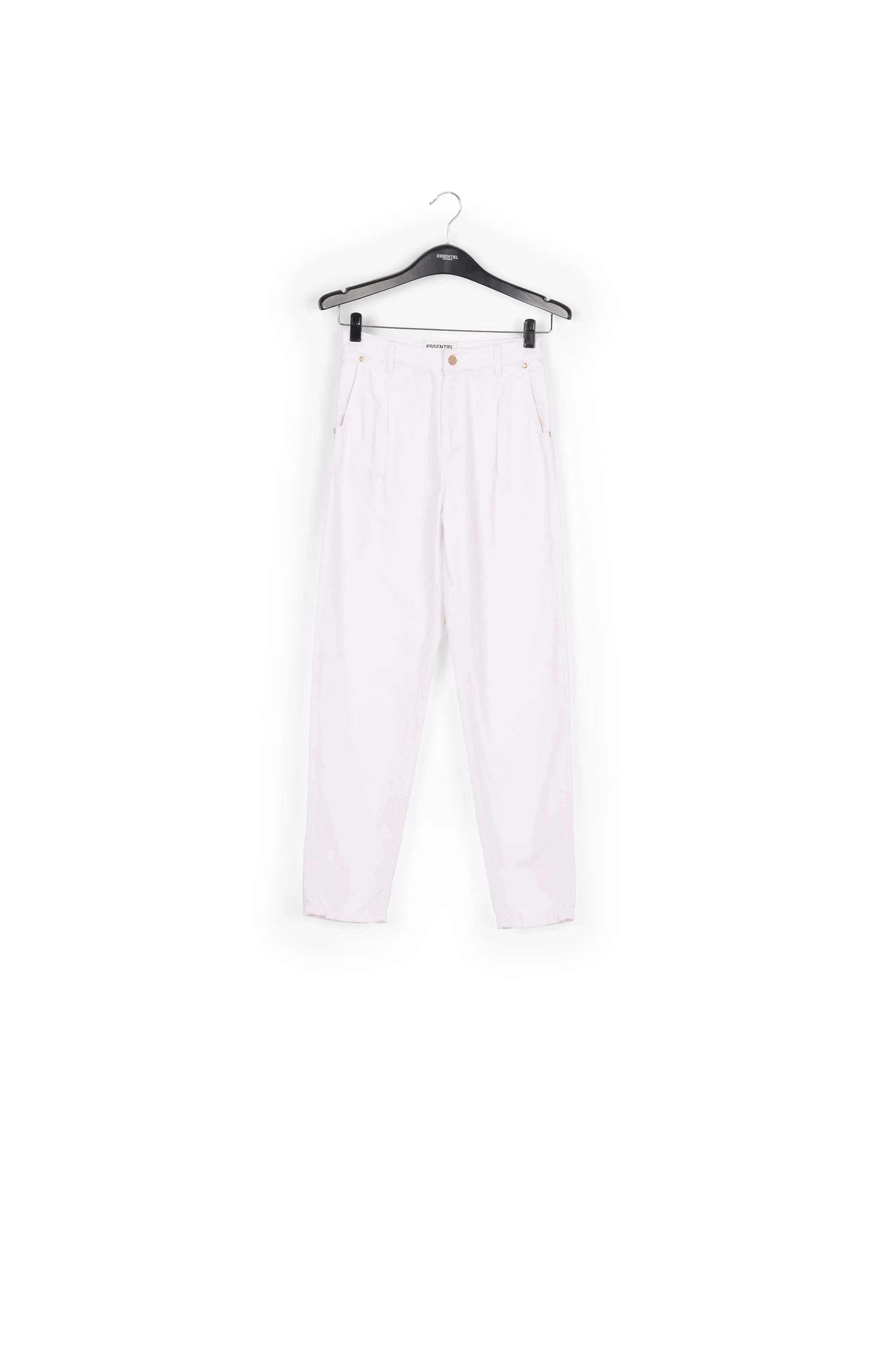 White loose-fit denim pants