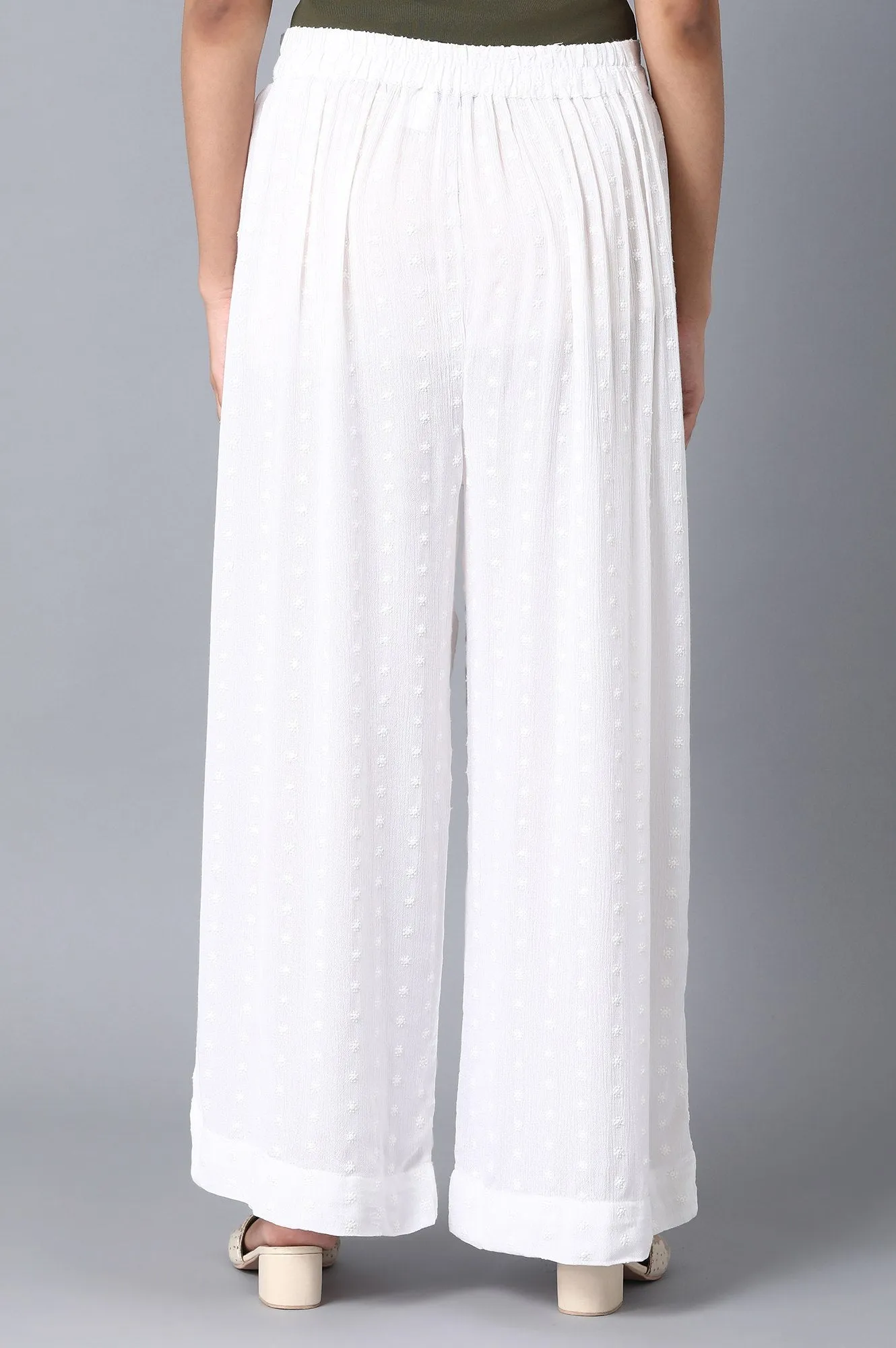 White Loose Fit Palazzo
