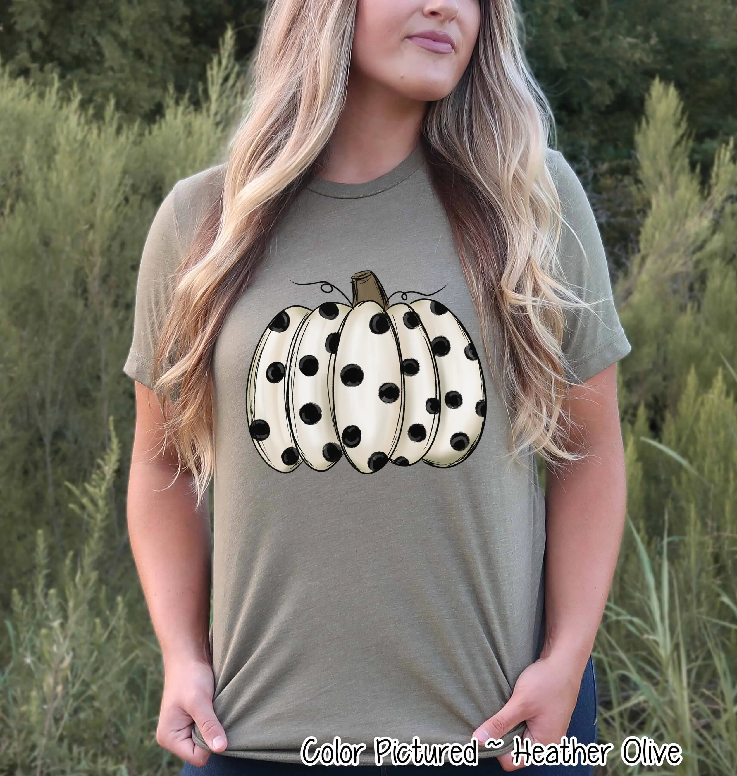 White Polka Dot Pumpkin Shirt