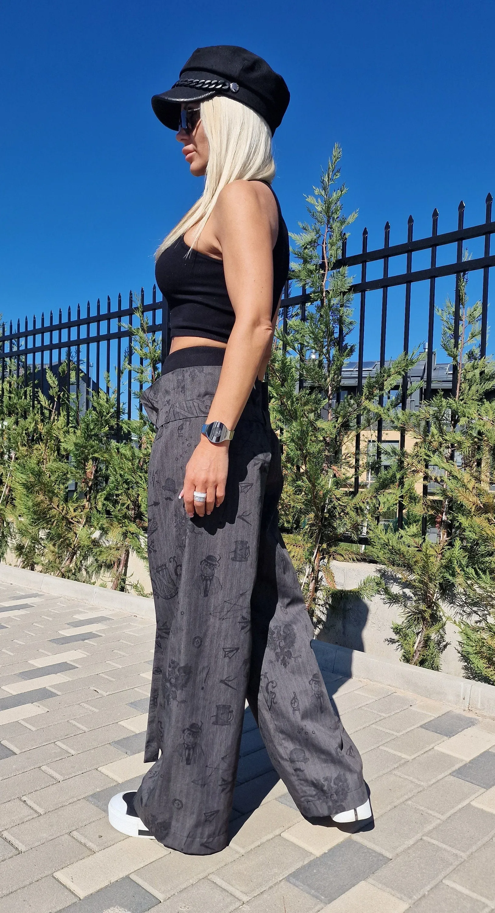Wide Leg Pants, High Waist Pants, Loose Pants, Drop Crotch Pants, Extravagant Trousers, Avant-garde Pants, Casual Women Pants