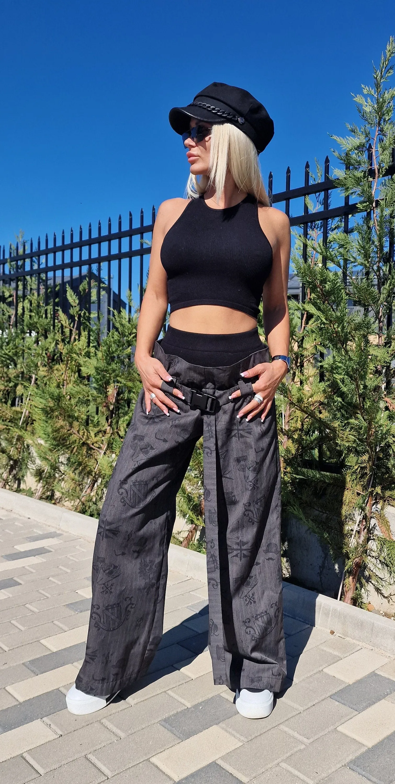 Wide Leg Pants, High Waist Pants, Loose Pants, Drop Crotch Pants, Extravagant Trousers, Avant-garde Pants, Casual Women Pants