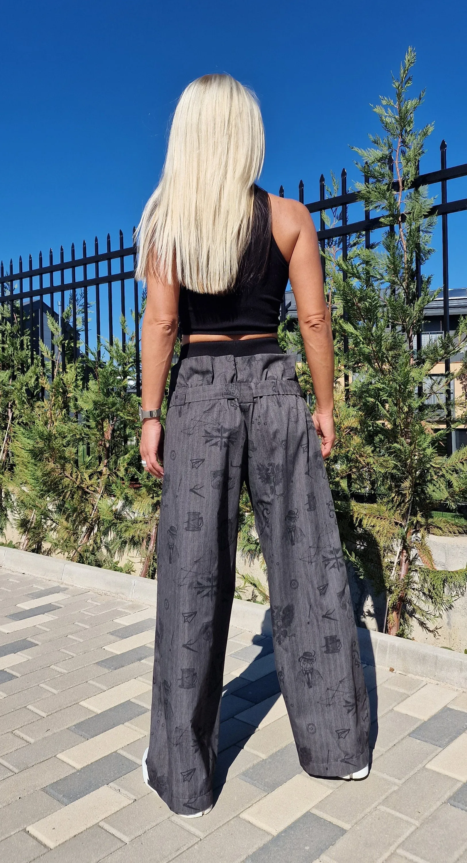 Wide Leg Pants, High Waist Pants, Loose Pants, Drop Crotch Pants, Extravagant Trousers, Avant-garde Pants, Casual Women Pants