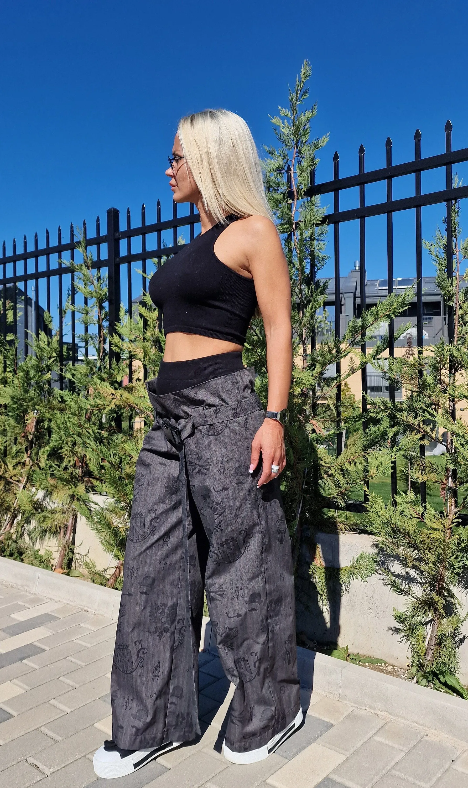 Wide Leg Pants, High Waist Pants, Loose Pants, Drop Crotch Pants, Extravagant Trousers, Avant-garde Pants, Casual Women Pants