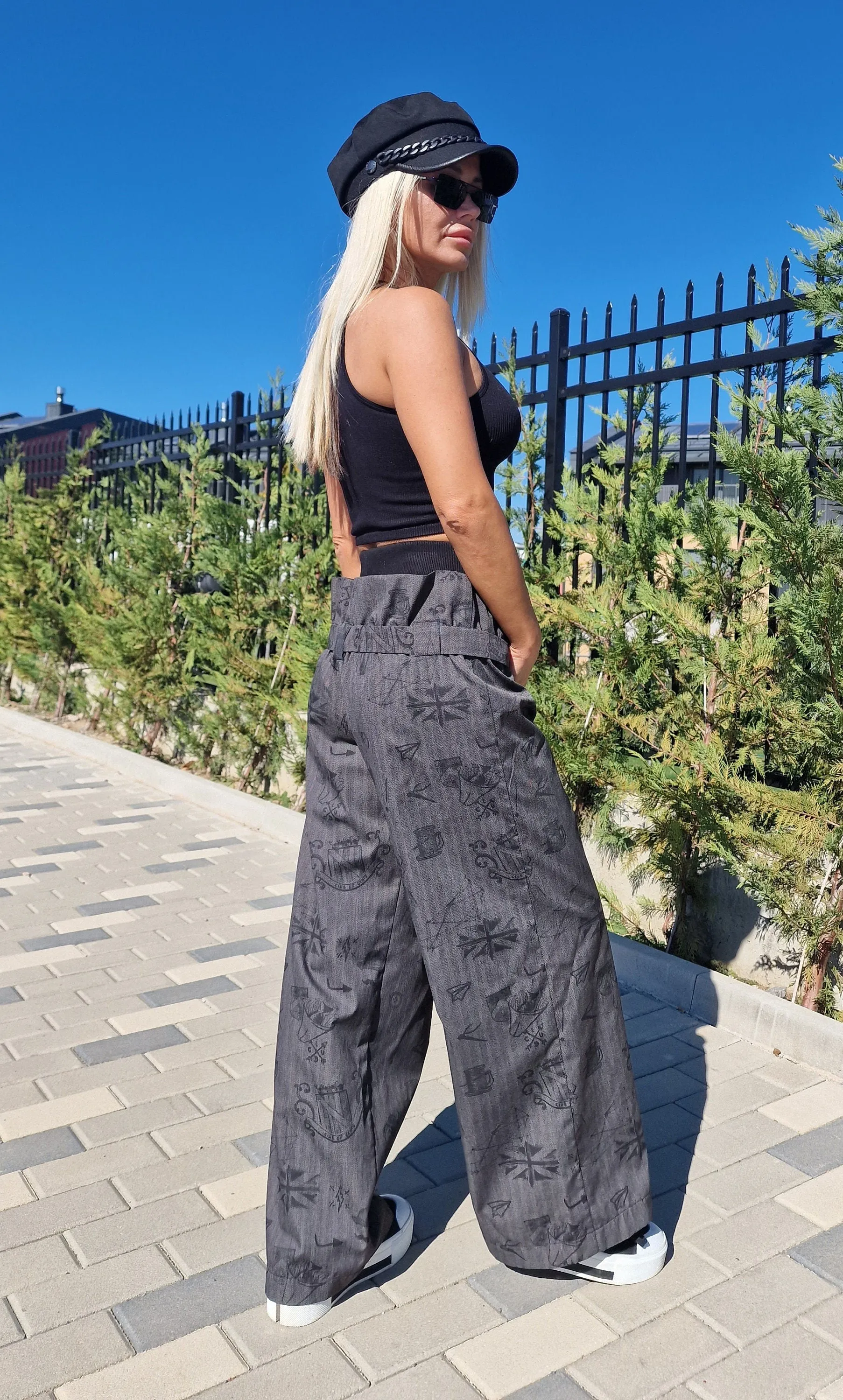 Wide Leg Pants, High Waist Pants, Loose Pants, Drop Crotch Pants, Extravagant Trousers, Avant-garde Pants, Casual Women Pants