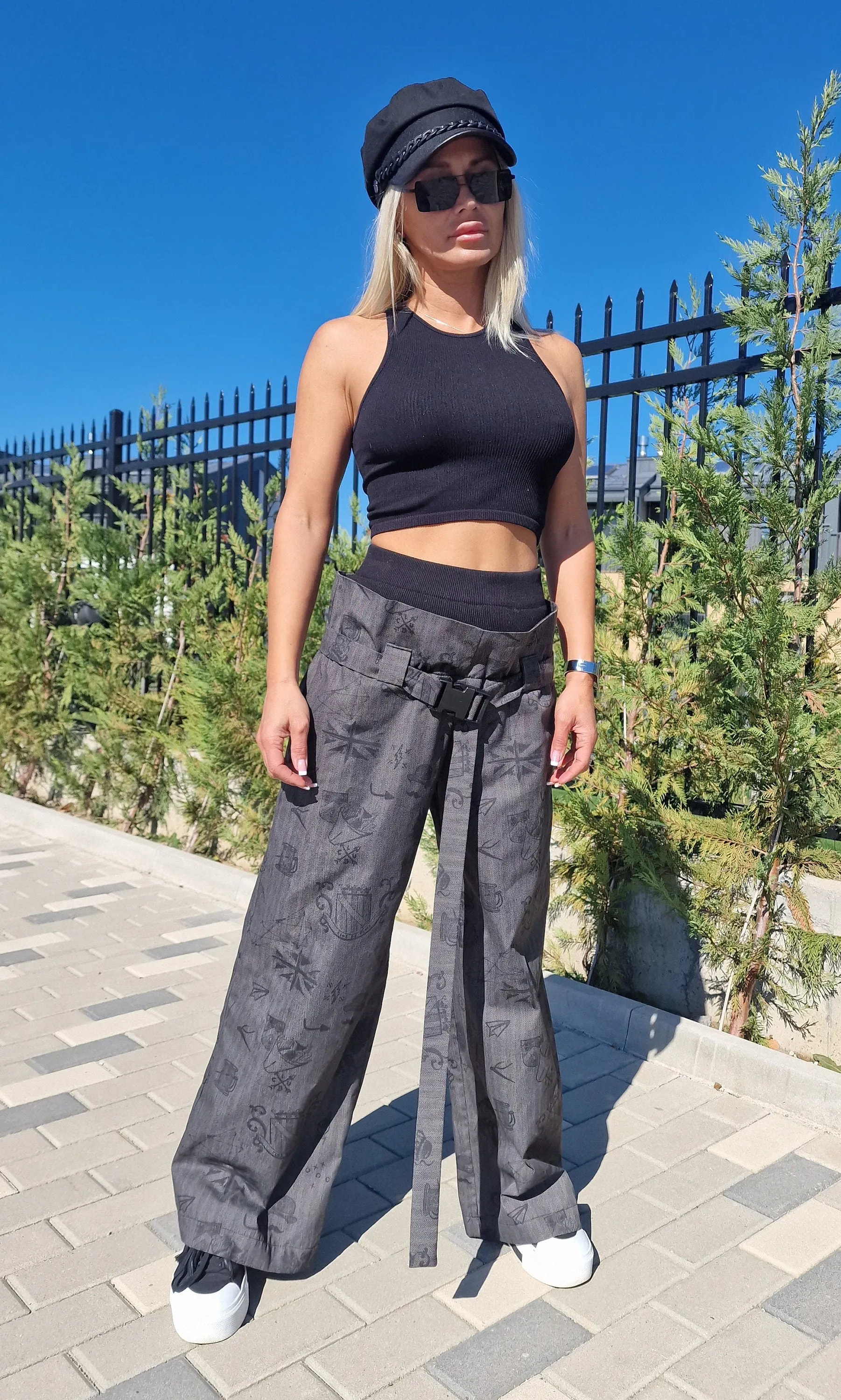 Wide Leg Pants, High Waist Pants, Loose Pants, Drop Crotch Pants, Extravagant Trousers, Avant-garde Pants, Casual Women Pants