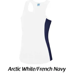 Women's cool contrast sports vest, Personalised Gift