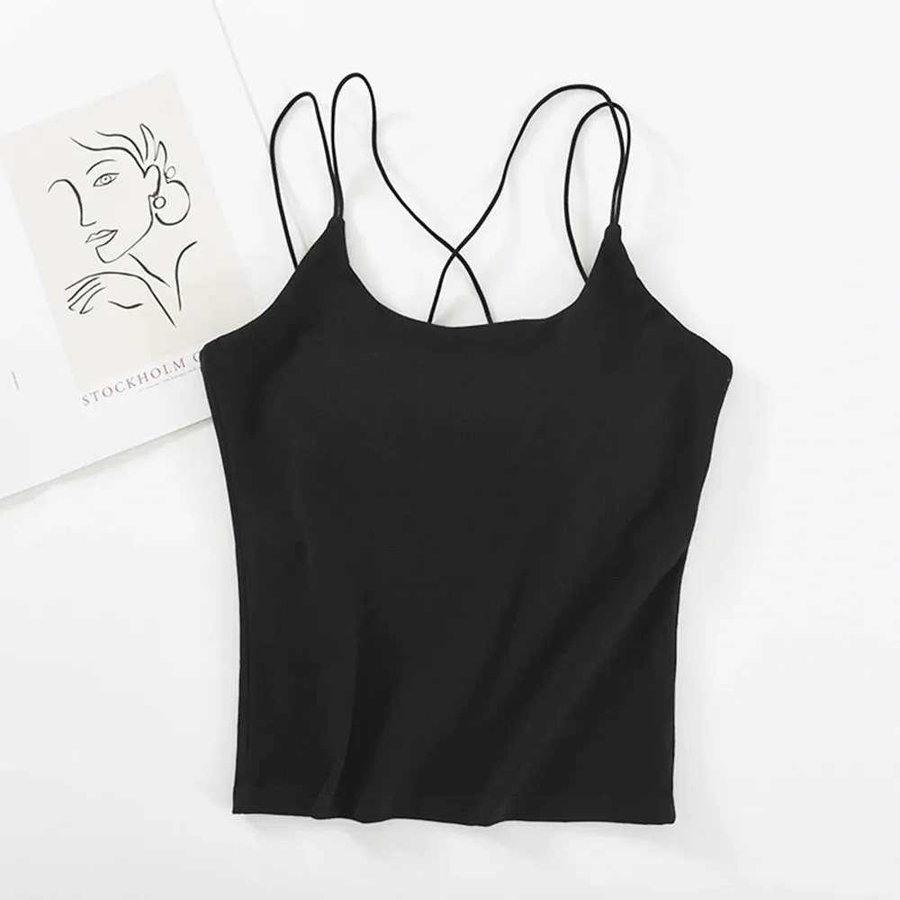 Women's Sexy Casual Sleeveless Bra Tank Top - Korean Style SA1547